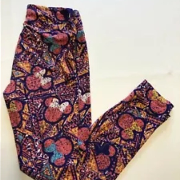 LuLaRoe Pants - LuLaRoe One Size Leggings Pink Purple Minnie Mouse
